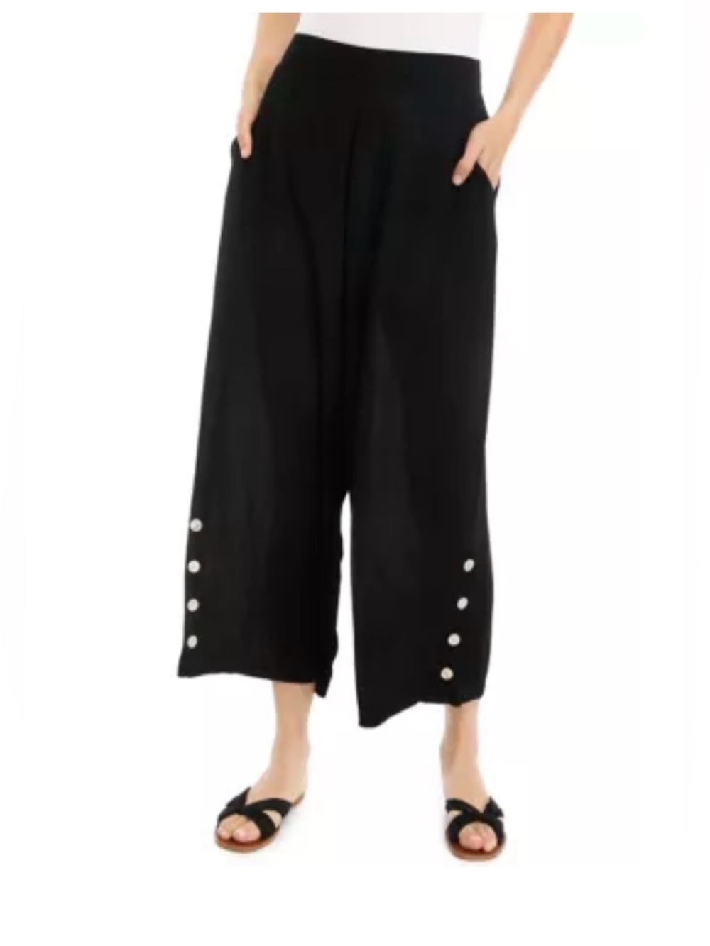 AGB Women's Side Button Capri Pants Size Large GUC